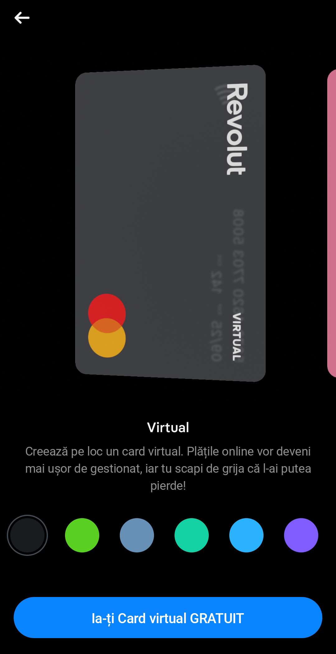 Reutilizabile Revolut card virtual
